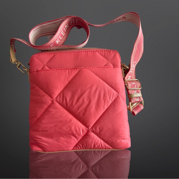 Anne Klein Pink Quilted Crossbody Bag Color Ocean Coral - Picture 2 of 9